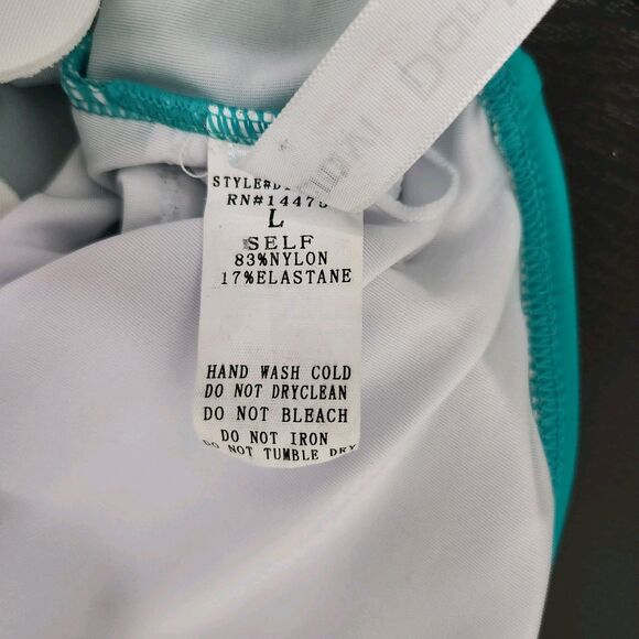 DAVI & DANI Women's Green White Flowers One Piece Bikini Size L - Picture 6 of 10